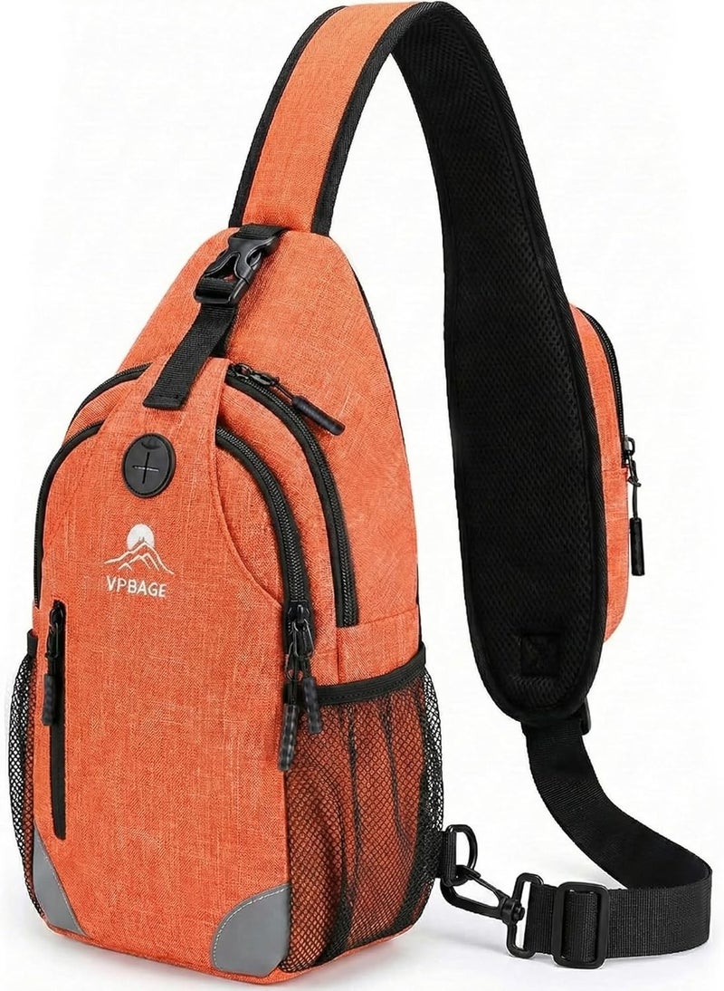 VPBAGE Store Structured Sling Backpack with Oversized Strap Pocket (Fits Power Bank) - Heavy Duty Water Resistant Crossbody Bag for Tech & Travel - Thick Padded Bottom Anti-Theft Daypack (Fits Tablet/Console) - Image 1